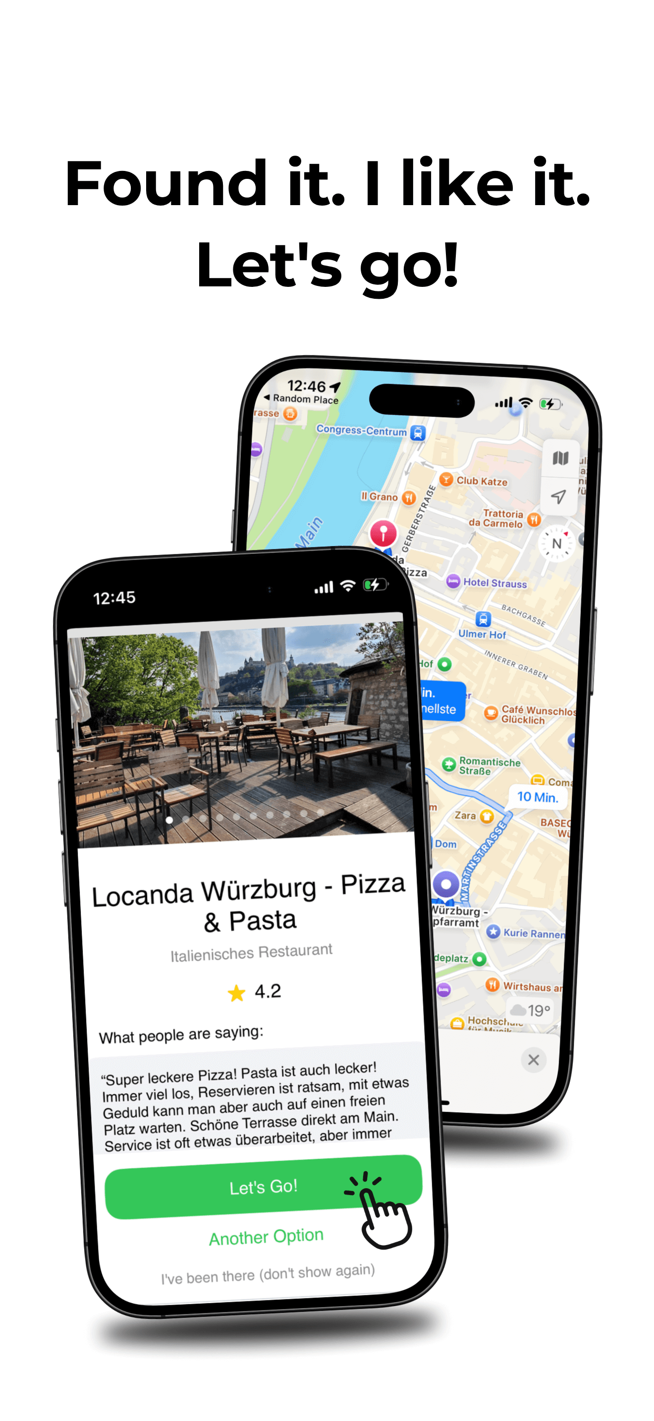 Screenshot of a place result screen